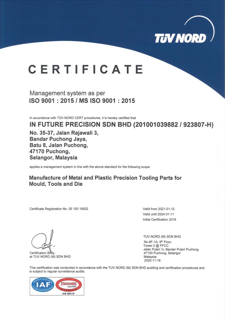 In Future ISO Certificate